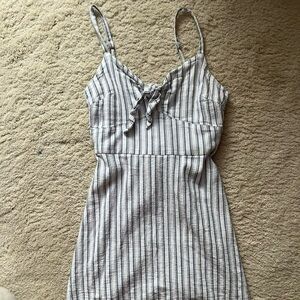 Super cute tie front blue and white striped sun dress.